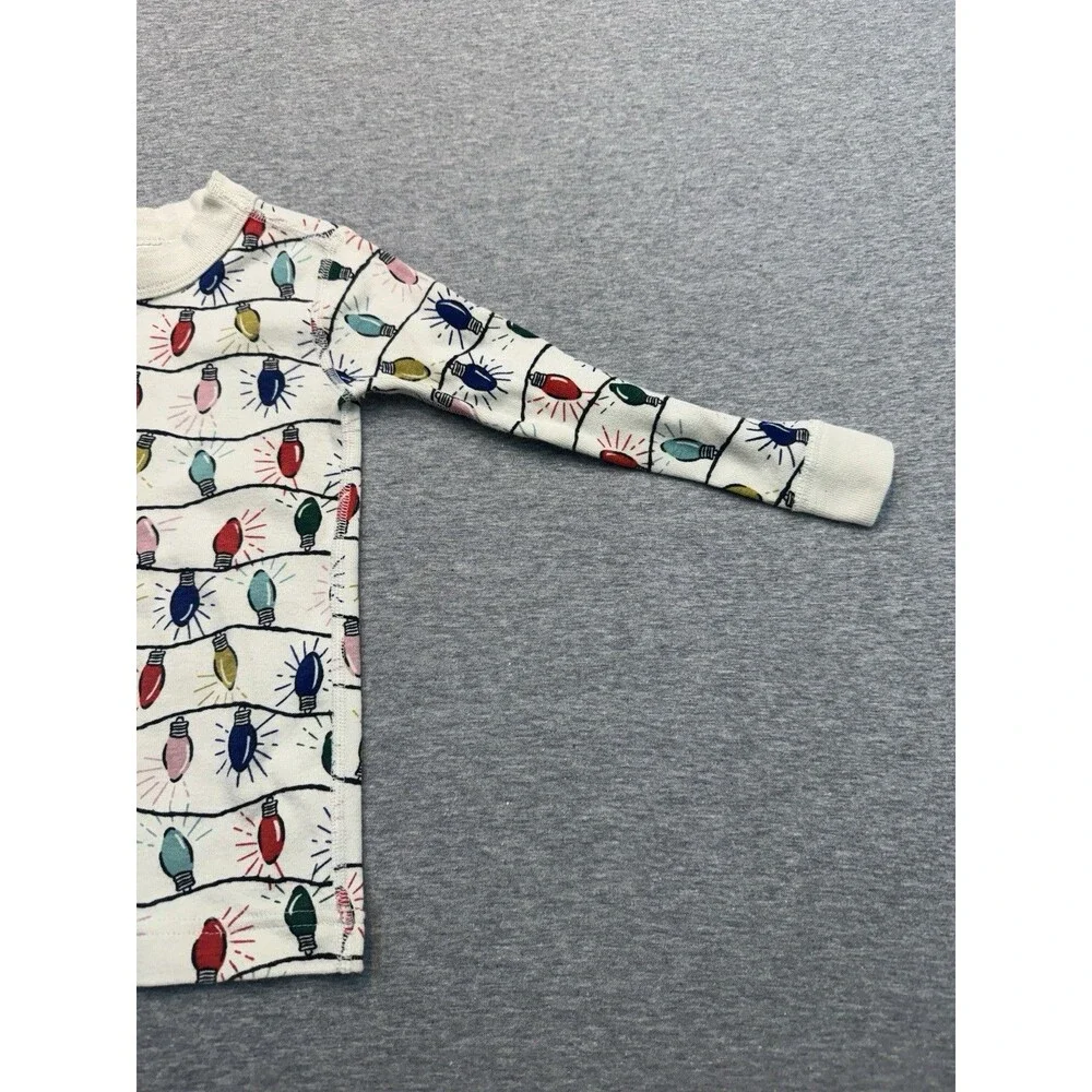 Hanna Andersson Christmas Lights Organic Cotton Pajama Top Shirt Toddler 3T 90 c
